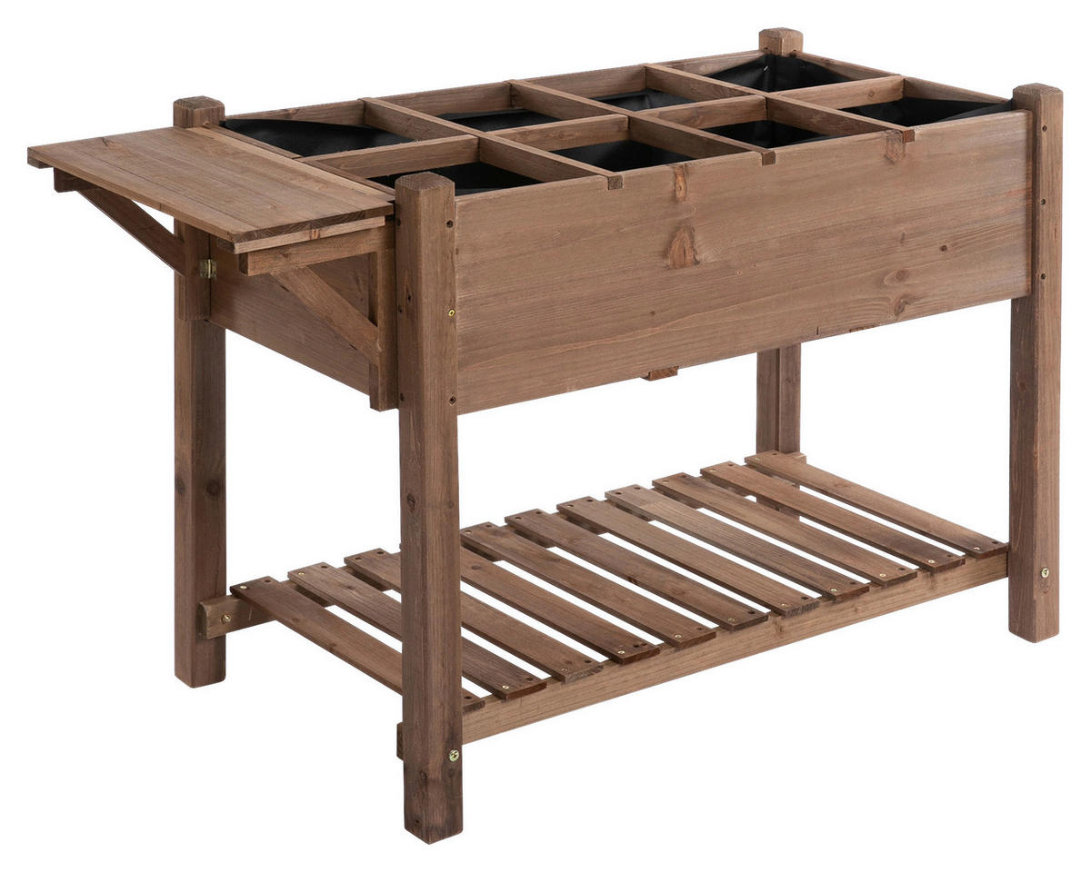 Outsunny Hochbeet braun H/T/L: ca. 74x54x123 cm Hochbeet 845-396 - braun (123,00cm) - Outsunny