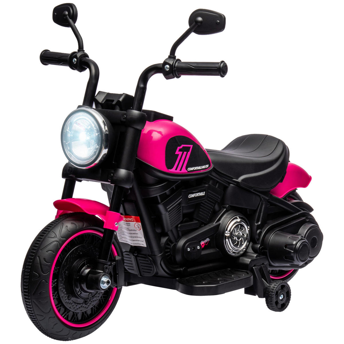 HOMCOM Kinderauto rosa B/H/L: ca. 42x76x57 cm Elektromotorrad - schwarz/rosa (57,00/42,00/76,00cm) - HOMCOM