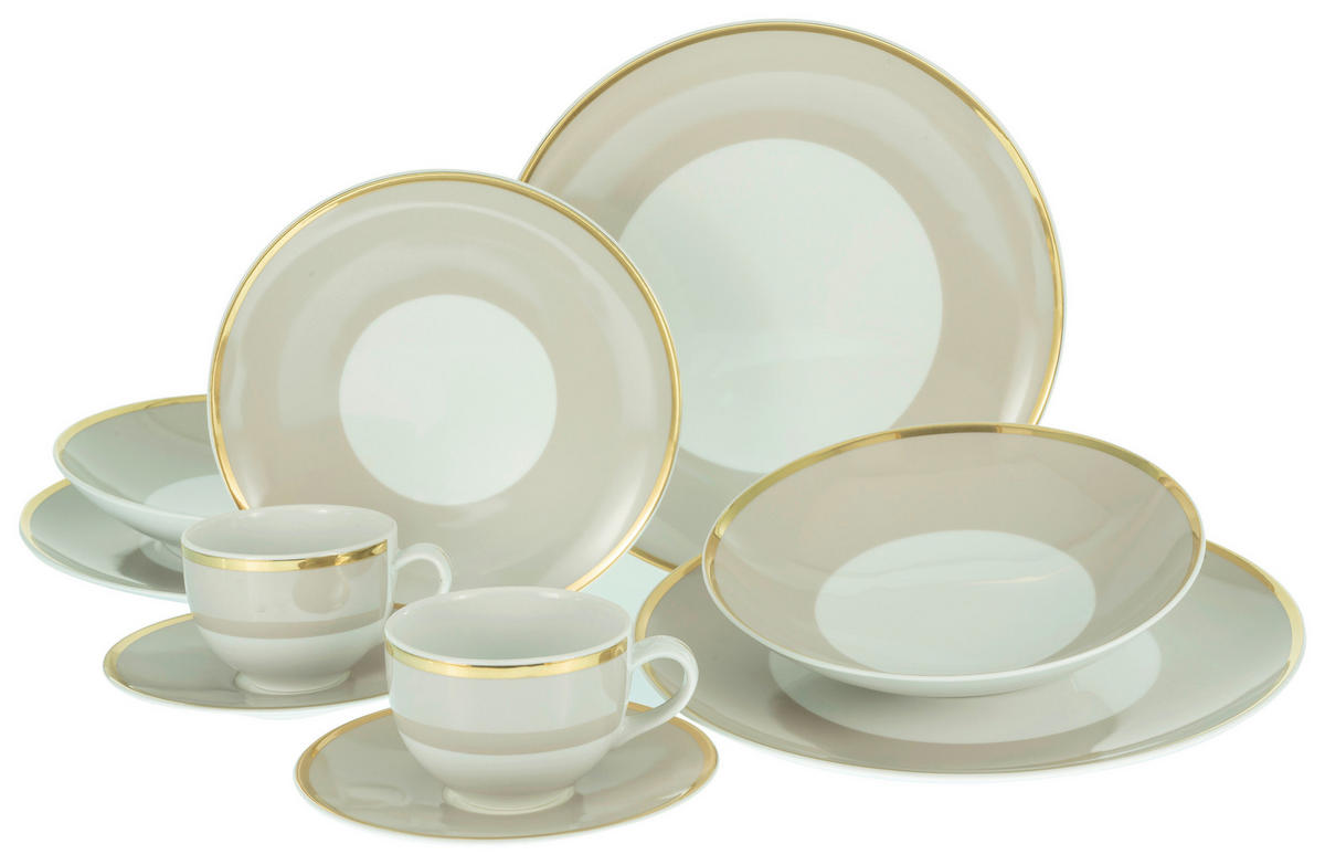 CreaTable Kombiservice FESTIVE creme Porzellan 10 tlg. FESTIVE - creme - CreaTable