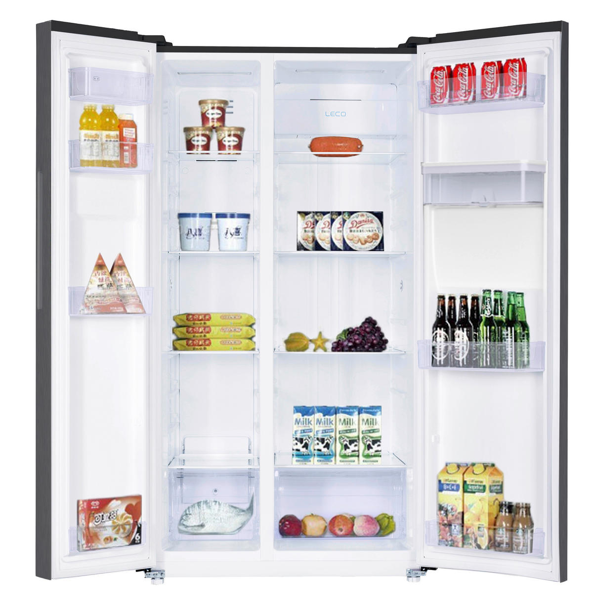 POCOline Side-by-Side SBS177-559 DDIXNFWDD dark Inox B/H/T: ca. 91,2x177x70,4 cm Side-by-Side SBS177-559 DDIXNFWDD - dark Inox (91,20/177,00/70,40cm) - POCOline