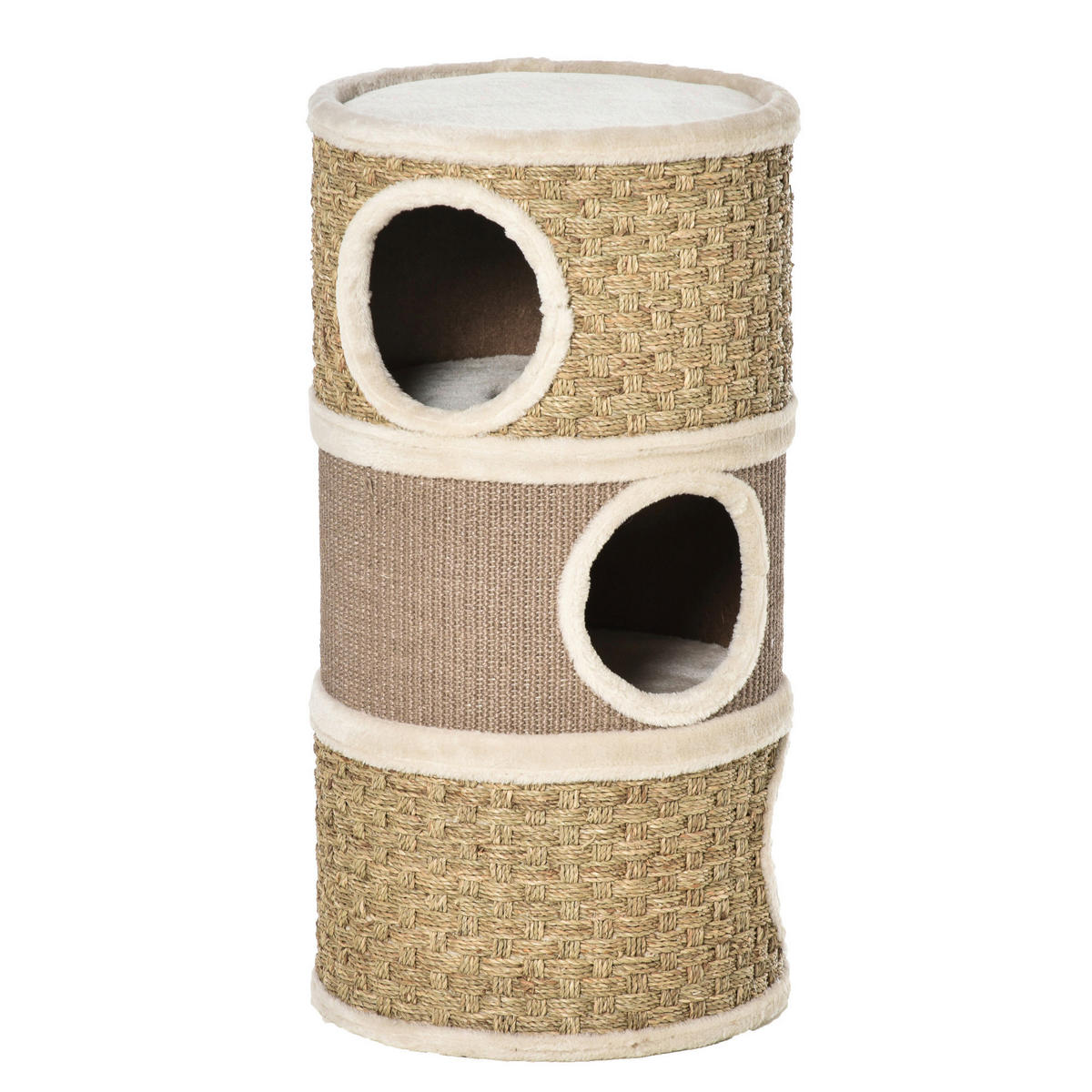 PawHut Tier-Zubehör braun Edelstahl B/H/L: ca. 37,5x37,5x70 cm Kratztonne - braun (70,00/37,50/37,50cm) - PawHut
