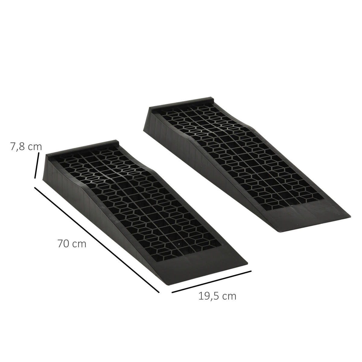 HOMCOM Haushaltshelfer schwarz Kunststoff B/H/L: ca. 19,5x70x7,8 cm Laderampe - schwarz (7,80/19,50/70,00cm) - HOMCOM