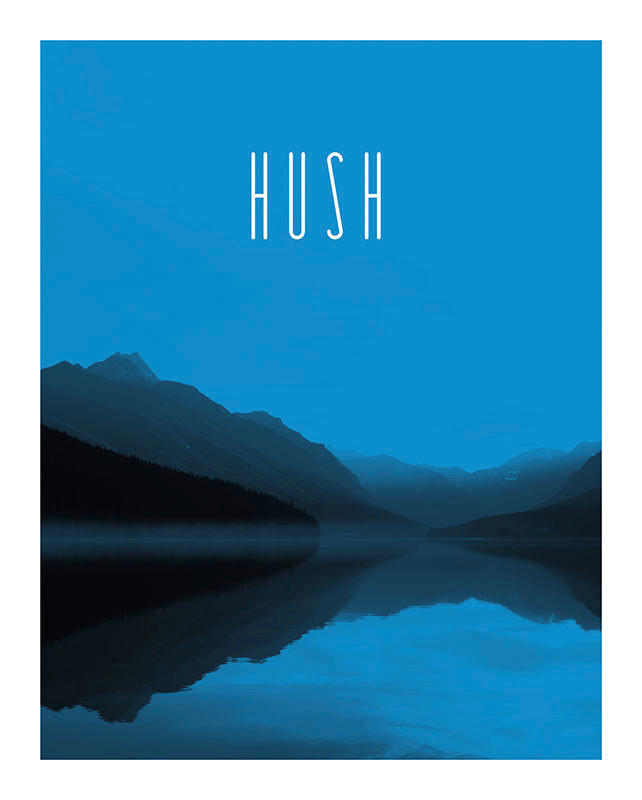 Komar Poster Word Lake Hush Blue Natur B/L: ca. 40x50 cm günstig online kaufen