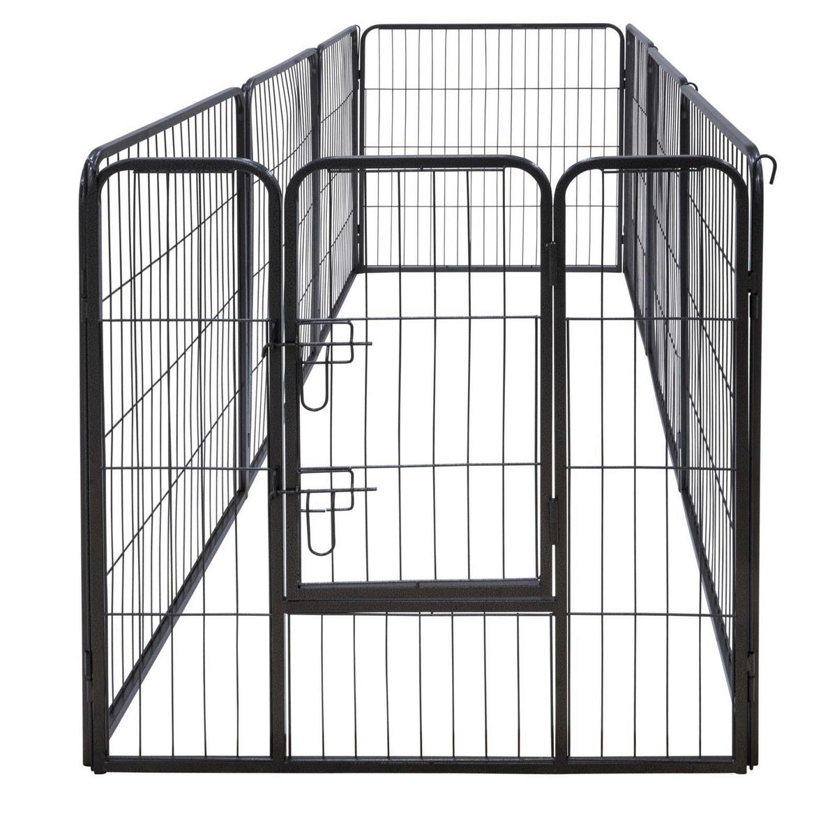 Haustierlaufstall schwarz Metall Haustierlaufstall 210x80cm - schwarz