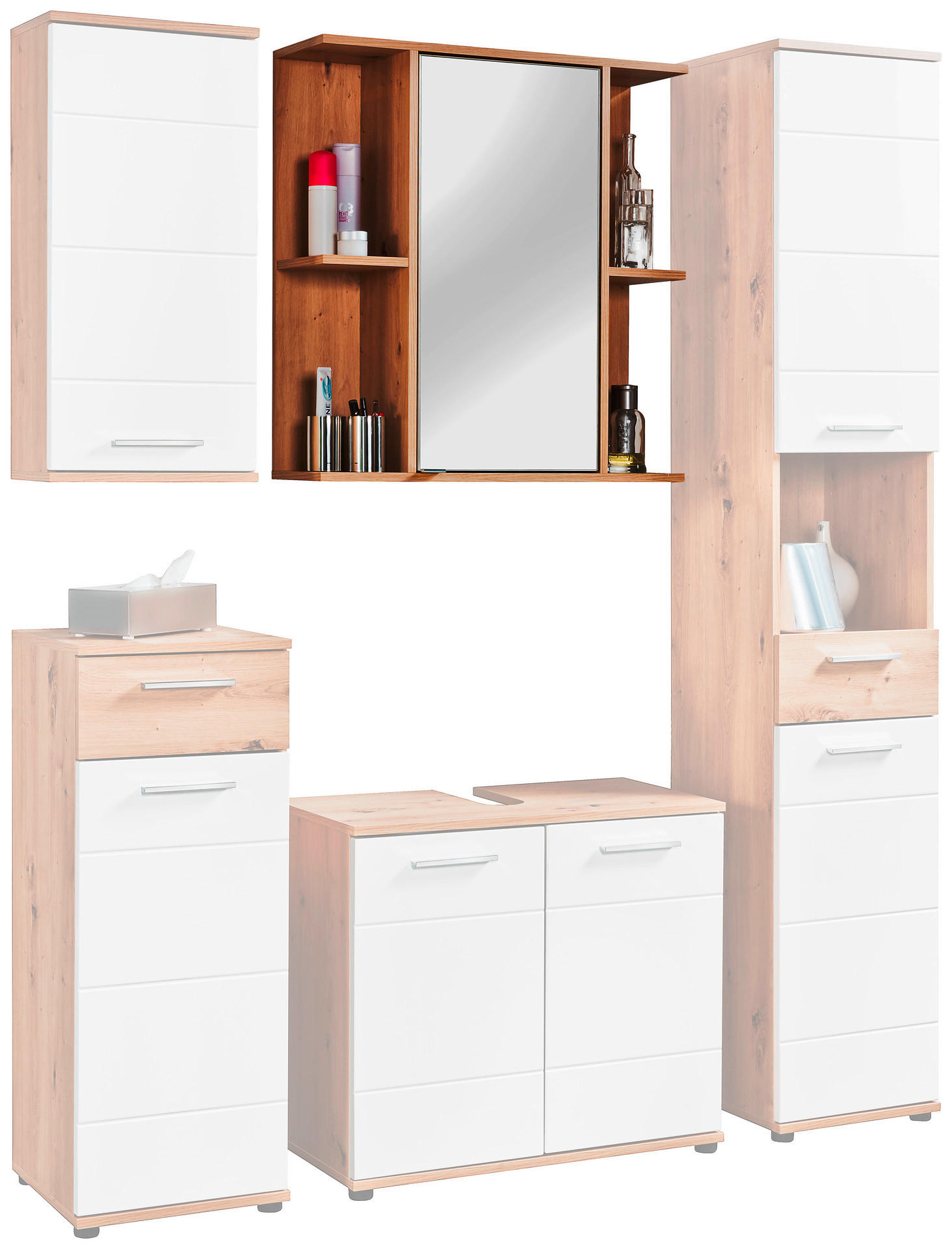 Spiegelschrank Bergen Eiche Artisan Nachbildung B/H/T: ca. 70x74x23 cm Bergen - Eiche (70,00/74,00/23,00cm)