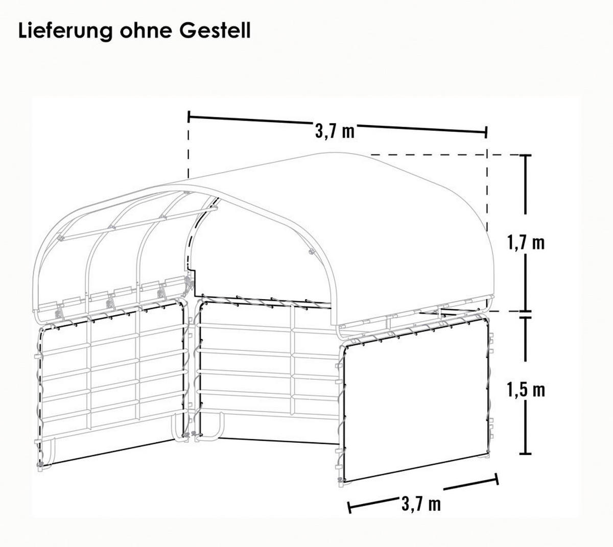 ShelterLogic Planenset dunkelgrün Kunststoff B/H/T: ca. 370x170x370 cm Planenset - dunkelgrün (370,00/170,00/370,00cm) - ShelterLogic