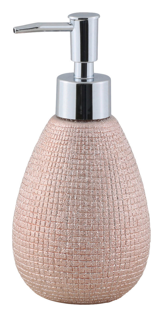 Seifenspender roségold silber Steingut B/H/L: ca. 8x17x8 cm Seifenspender_Hollywood rosegold - roségold/silber (8,00/8,00/17,00cm) - Axentia