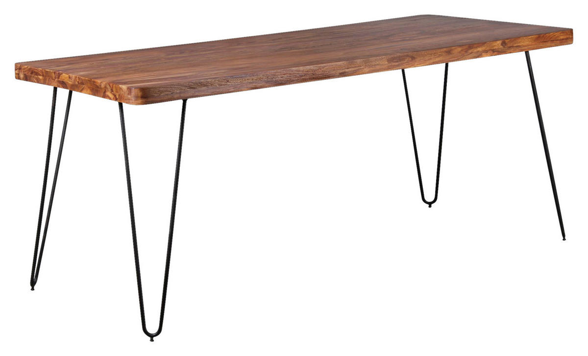 Esstisch natur schwarz B/H/T: ca. 180x76x80 cm Esstisch - natur/schwarz (180,00/76,00/80,00cm) - Wohnling