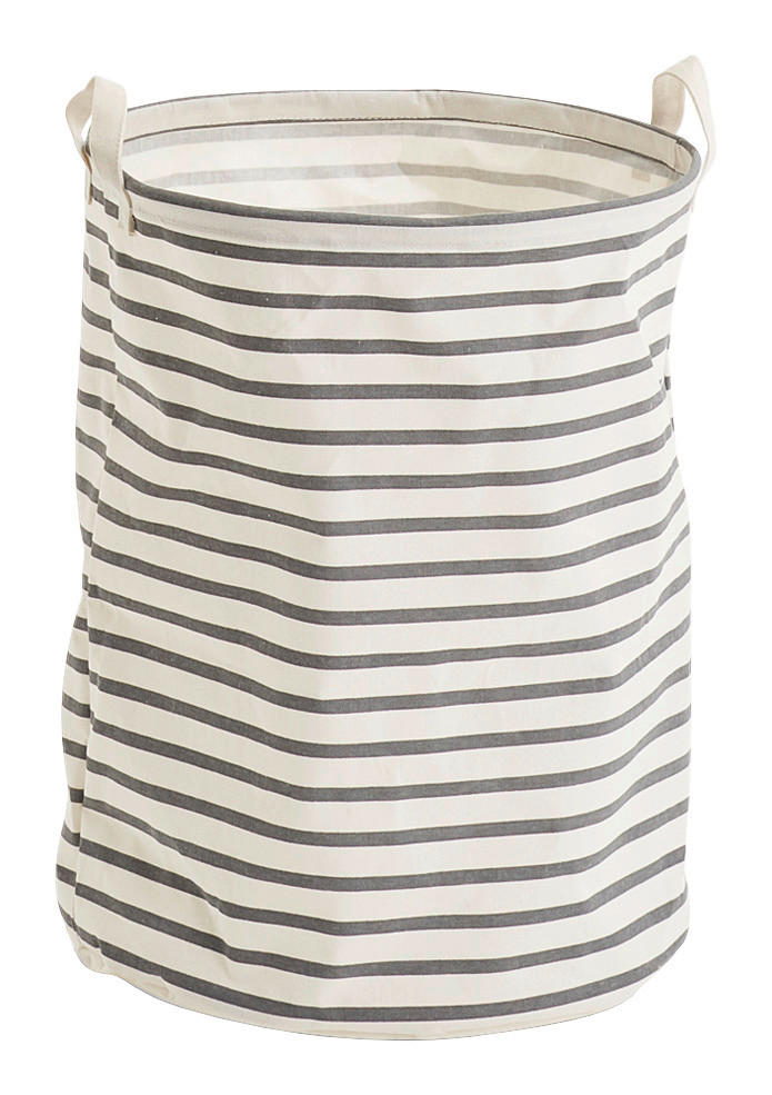 Zeller Wäschesammler Stripes Stripes - grau (38,00/38,00/48,00cm) - Zeller