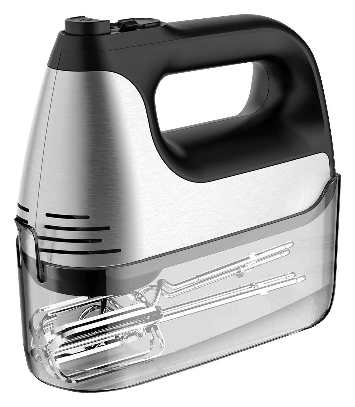 Emerio Handmixer HM-126456.2 silber schwarz Kunststoff B/H/L: ca. 9,1x22,4x21,2 cm Handmixer HM-126456.2 - schwarz/silber (21,20/9,10/22,40cm) - Emerio