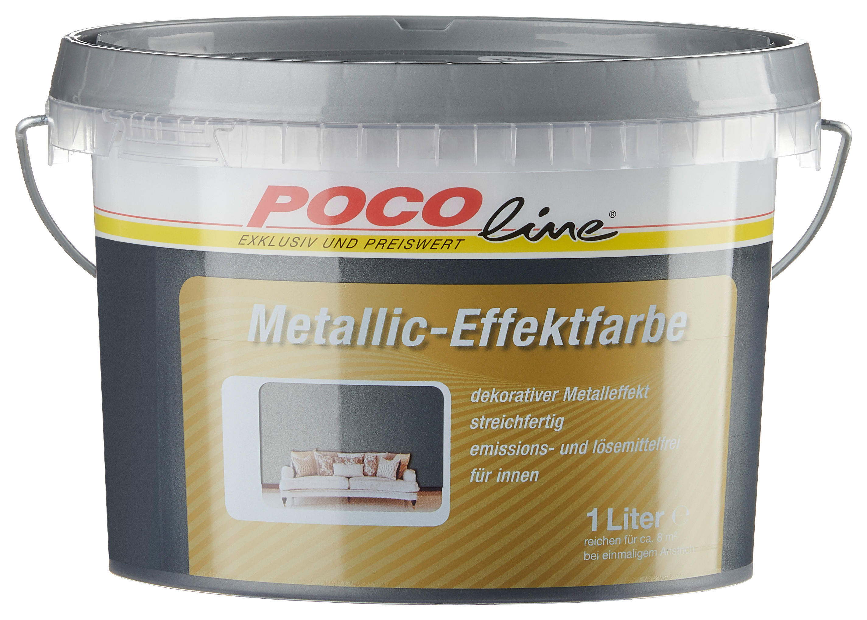 POCOline Effekt-Farbe anthrazit ca. 1 l Effekt-Farbe_Metallic 1l - anthrazit (1,00l) - POCOline