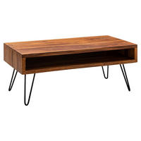 Couchtisch natur schwarz pulverbeschichtet B/H/T: ca. 100x40x50 cm Couchtisch - natur/schwarz (100,00/40,00/50,00cm) - Wohnling