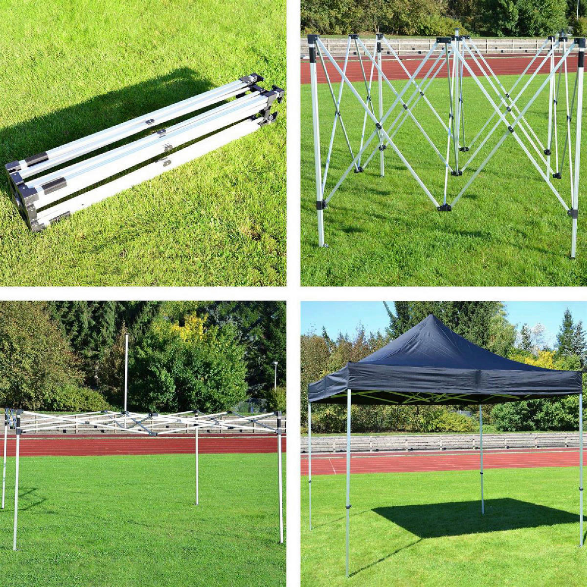 VCM Faltpavillon PROFI schwarz Polyester-Mischgewebe B/H/T: ca. 300x220x300 cm PROFI - schwarz (300,00/220,00/300,00cm) - VCM