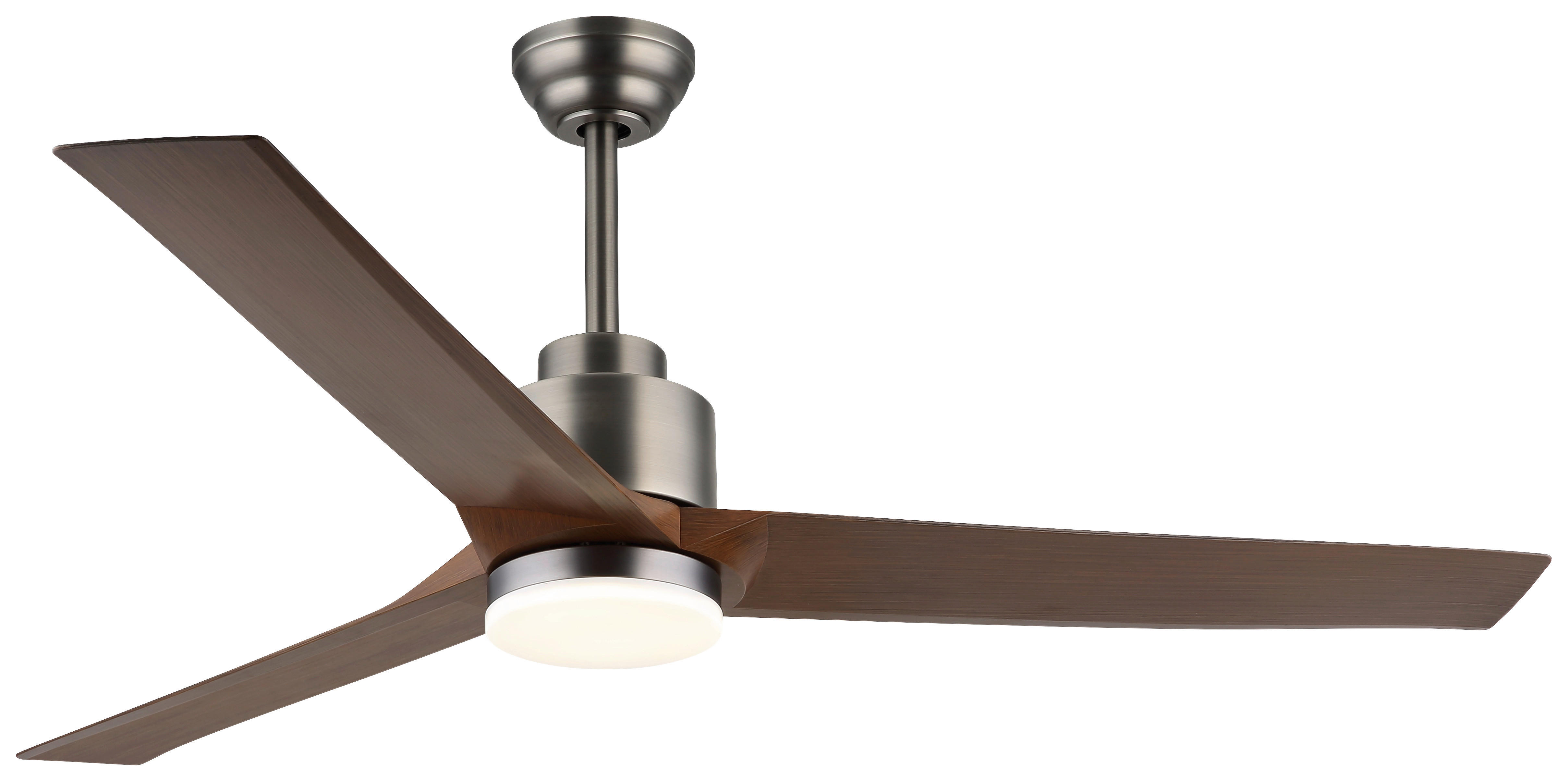 GLOBO LED-Deckenventilator dunkelbraun Opal grau Kunststoff Metall H/D: ca. 48x148 cm 1 Brennstellen MODESTO - dunkelbraun/Opal (148,00/48,00cm) - GLOBO