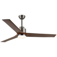 GLOBO LED-Deckenventilator dunkelbraun Opal grau Kunststoff Metall H/D: ca. 48x148 cm 1 Brennstellen MODESTO - dunkelbraun/Opal (148,00/48,00cm) - GLOBO