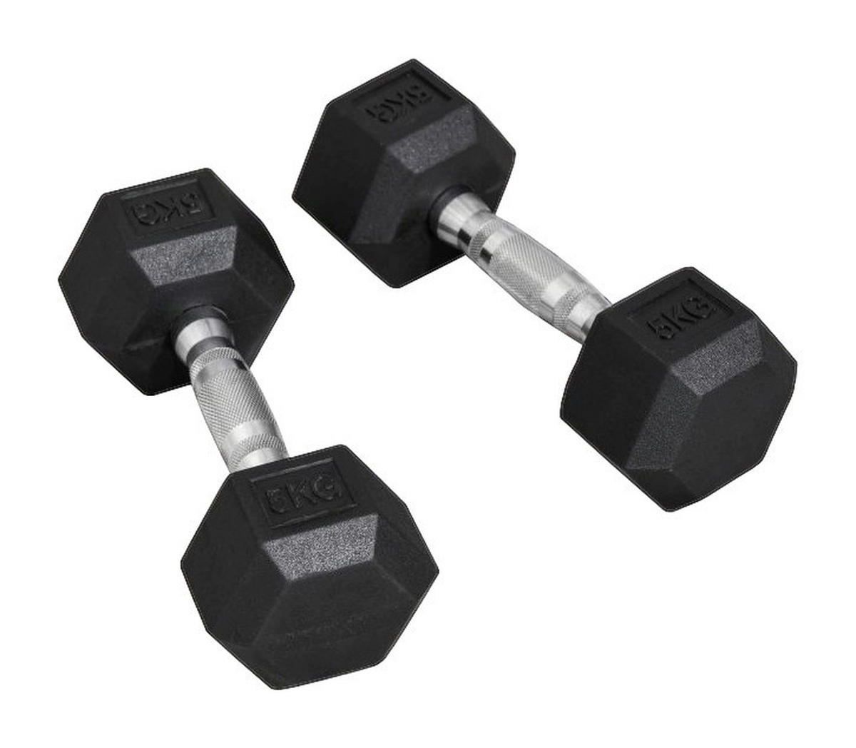 HOMCOM Kurzhantelset schwarz Gummi B/H/L: ca. 10,5x27,2x10,5 cm Kurzhantel_2er_Set - schwarz/silber (10,50/10,50/27,20cm) - HOMCOM