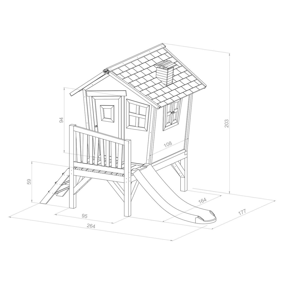 AXI Spielhaus Robin natur B/H/T: ca. 264x203x177 cm Robin - weiß/natur (264,00/203,00/177,00cm) - AXI