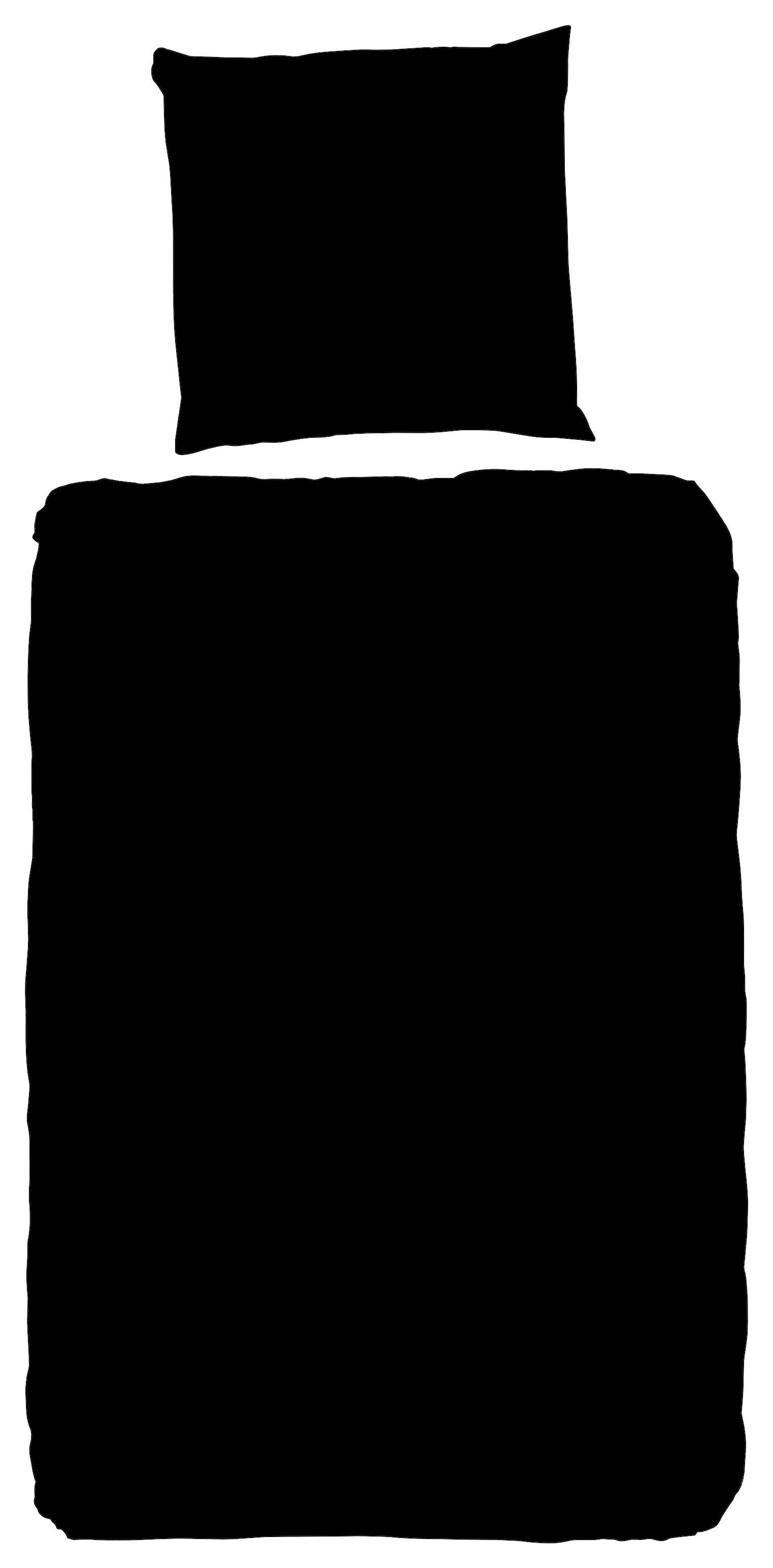 Baumwoll Bettwäsche Bettwäsche-Baumwolle_uni schwarz - schwarz (135,00/200,00cm) - Good Morning