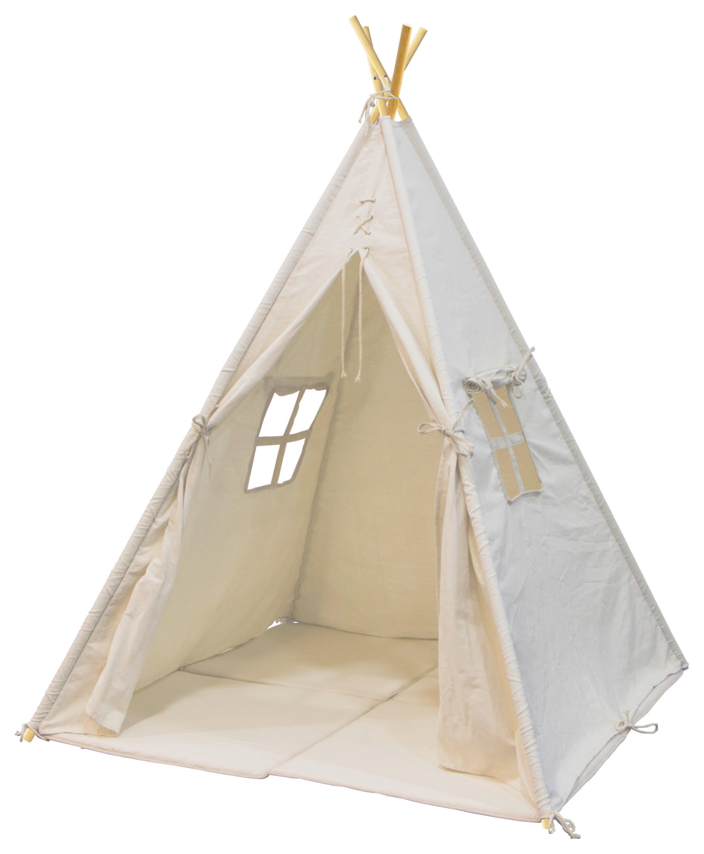 Sunny Kinder Tipi-Zelt Alba B/H/L: ca. 120x160x120 cm Alba - creme (120,00/120,00/160,00cm) - Sunny