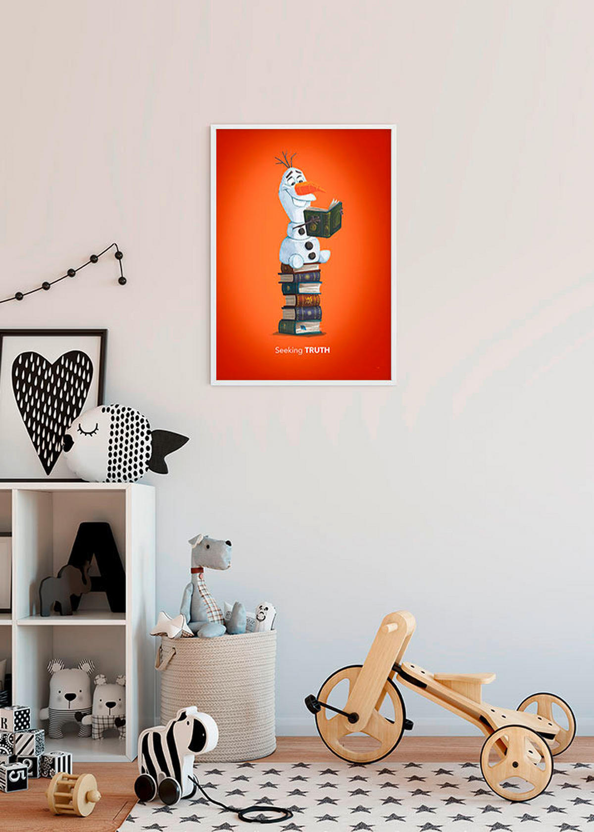 Komar Poster Frozen Olaf Reading Disney B/L: ca. 50x70 cm Frozen Olaf Reading - (50,00/70,00cm) - Komar