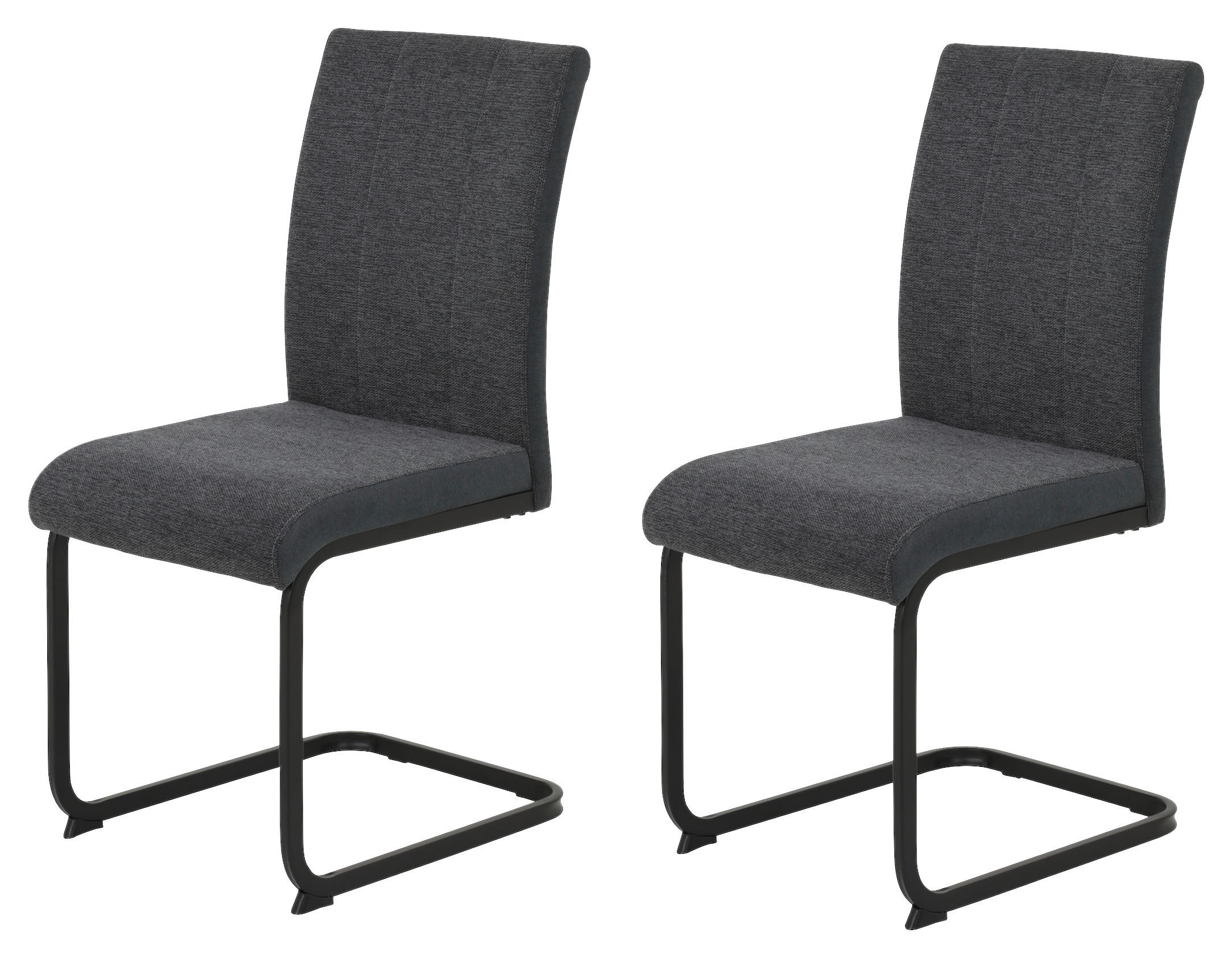 Stuhl 2er Set LINN anthrazit schwarz Webstoff Metall B/H/T: ca. 43x92x52 cm 2er Set LINN - schwarz/anthrazit (43,00/92,00/52,00cm) - Hela