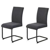 Stuhl 2er Set LINN anthrazit schwarz Webstoff Metall B/H/T: ca. 43x92x52 cm 2er Set LINN - schwarz/anthrazit (43,00/92,00/52,00cm) - Hela