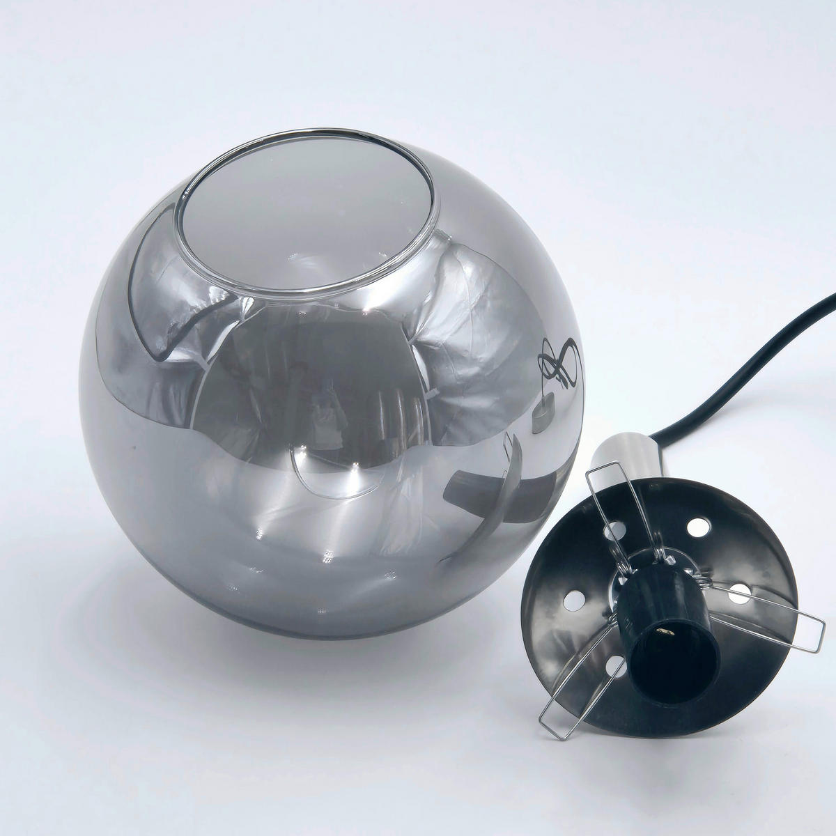 Lamkur Hängeleuchte Chrom Glas Stahl B/H/L: ca. 15x120x15 cm 1.0 Brennstellen ROLLO - Chrom (15,00/15,00/120,00cm) - Lamkur