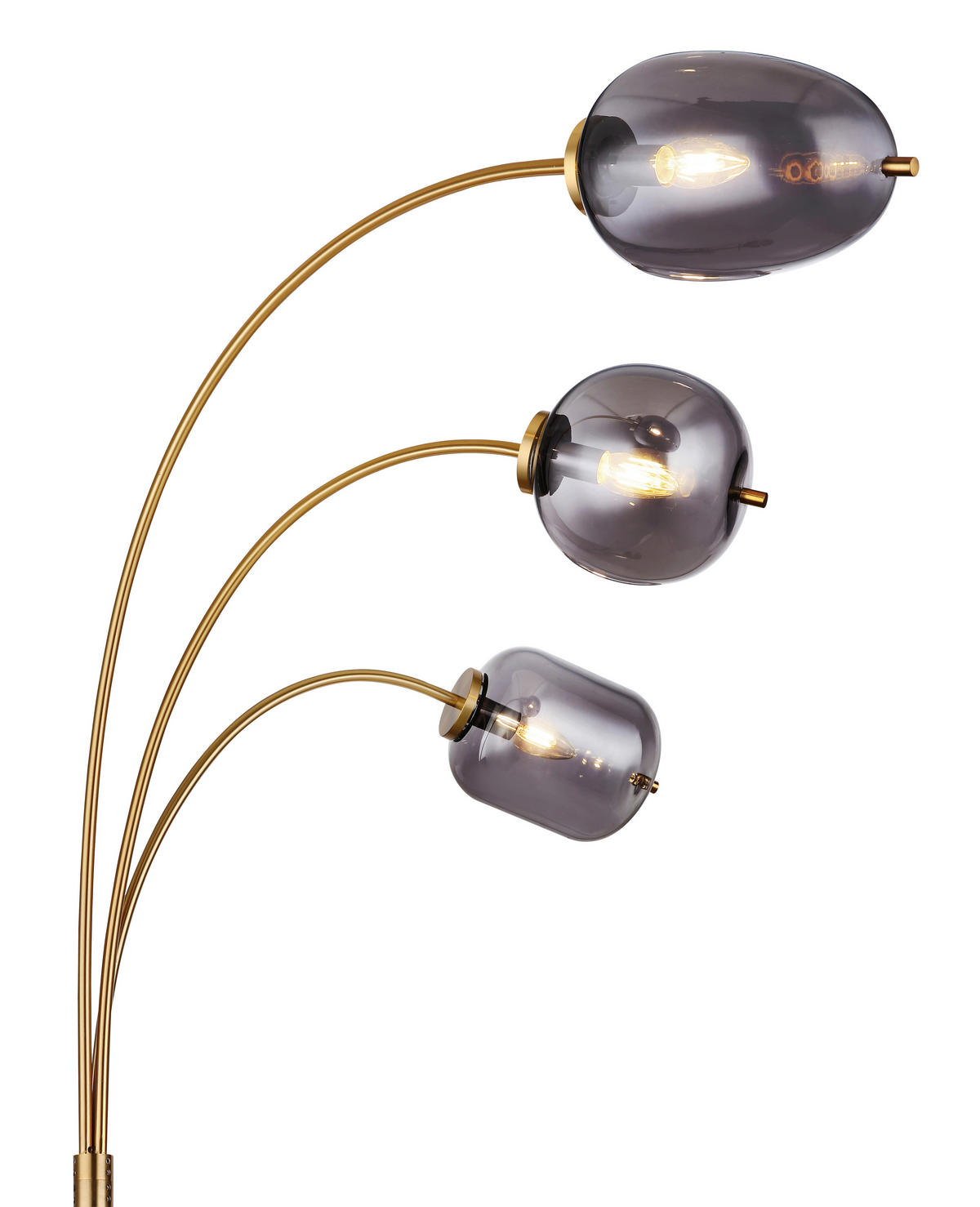 GLOBO Stehleuchte messing Glas Metall B/H/T: ca. 60x175x80 cm 3 Brennstellen 15345-3SMM - messing (60,00/175,00/80,00cm) - GLOBO