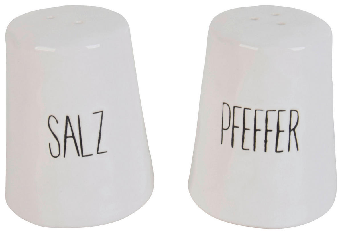 Gewürzstreuer weiß Porzellan H/D: ca. 7x6 cm Salz-/u.Pfefferset - weiß (6,00/7,00cm)