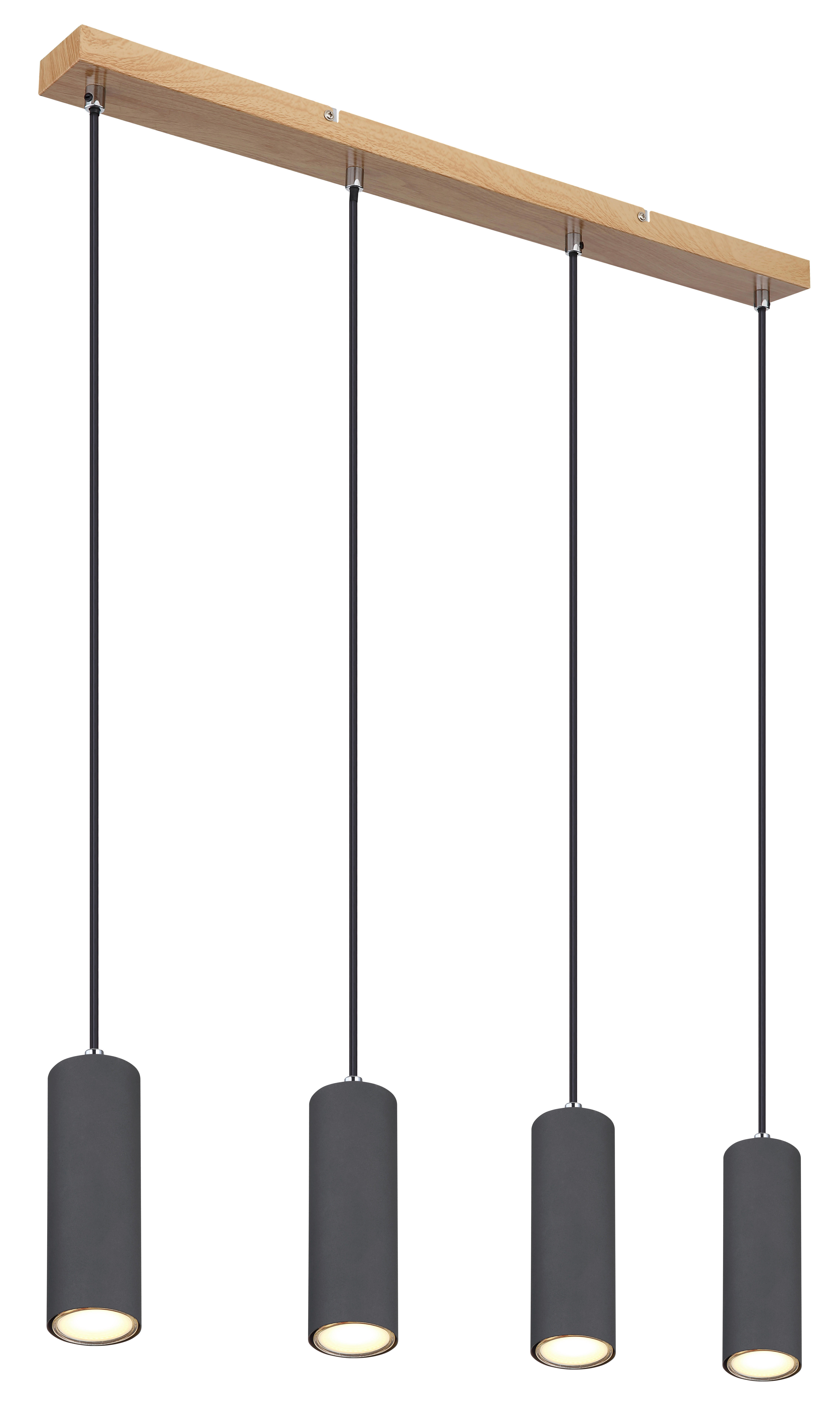 GLOBO Pendelleuchte dunkelbraun Metall B/H/T: ca. 6x120x65 cm GU10 4 Brennstellen ROBBY - dunkelbraun (6,00/120,00/65,00cm) - GLOBO