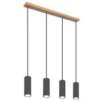 GLOBO Pendelleuchte dunkelbraun Metall B/H/T: ca. 6x120x65 cm GU10 4 Brennstellen ROBBY - dunkelbraun (6,00/120,00/65,00cm) - GLOBO