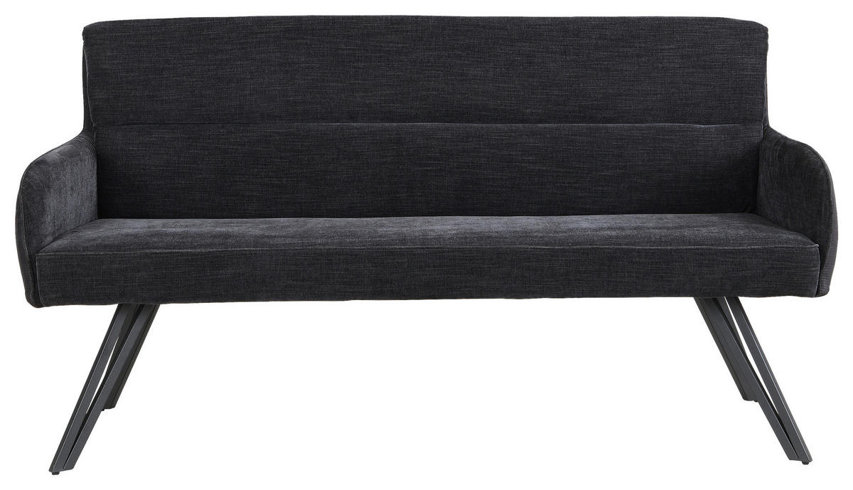Sitzbank TINO schwarz Metall Microfaser B/H/T: ca. 160x94x67 cm TINO - schwarz (160,00/94,00/67,00cm) - byLIVING