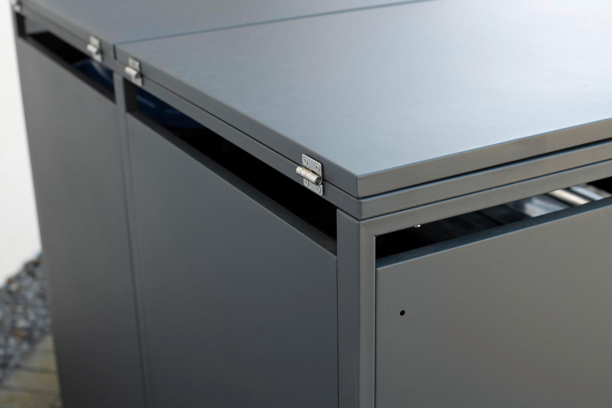 Westmann Mülltonnenbox2-fach Kubus 2-fach Kubus - anthrazit (132,00/116,00/80,00cm) - Westmann