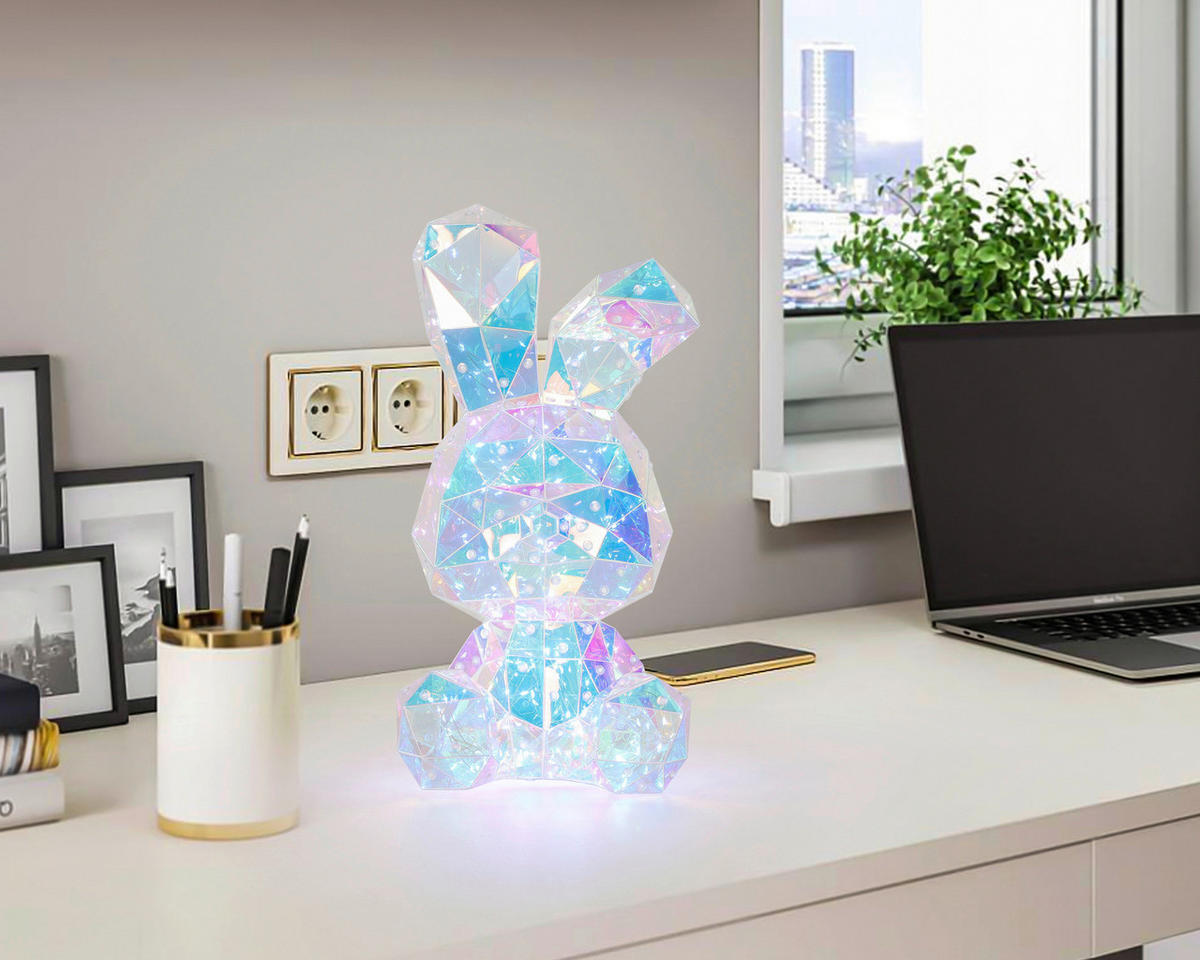 Nolo LED-Dekoleuchte transparent B/H/L: ca. 20x20x41 cm LED-Dekoleuchte_Hase - transparent (41,00/20,00/20,00cm) - Nolo