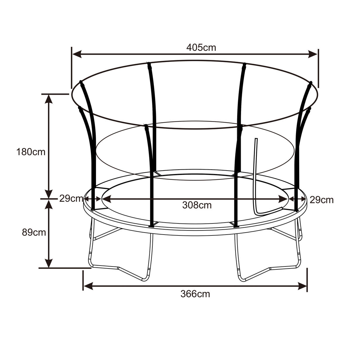 AXI Trampolin Denver schwarz B/H/T: ca. 405x269x405 cm Denver - schwarz/grau (405,00/269,00/405,00cm) - AXI