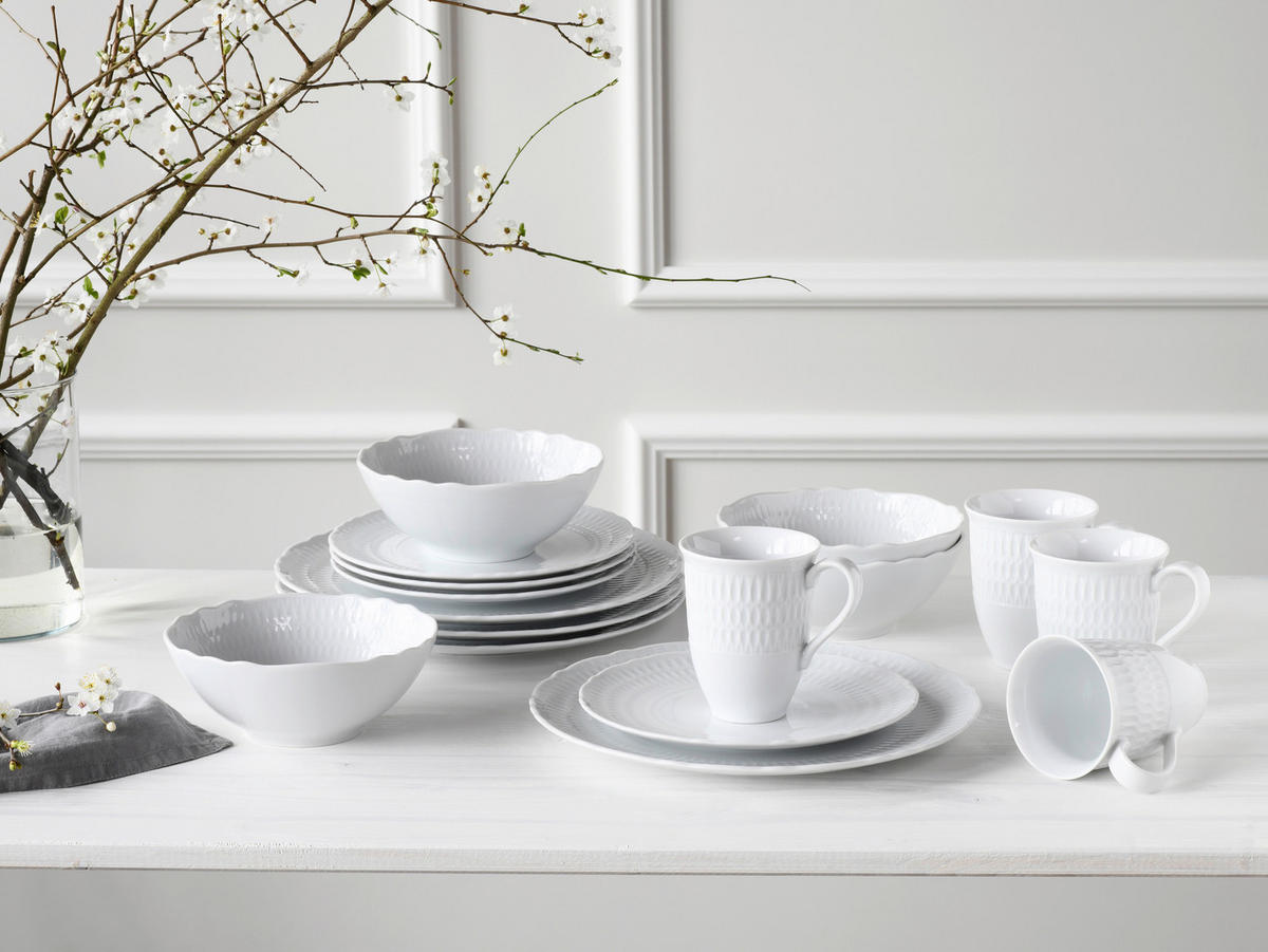 CreaTable Kombiservice Sofia weiß Porzellan 16 tlg. Sofia - weiß - CreaTable