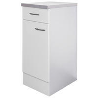 Flex-Well Unterschrank Wito weiß B/H/T: ca. 30x85x60 cm Wito - weiß/Edelstahl (30,00/85,00/60,00cm) - Flex-Well