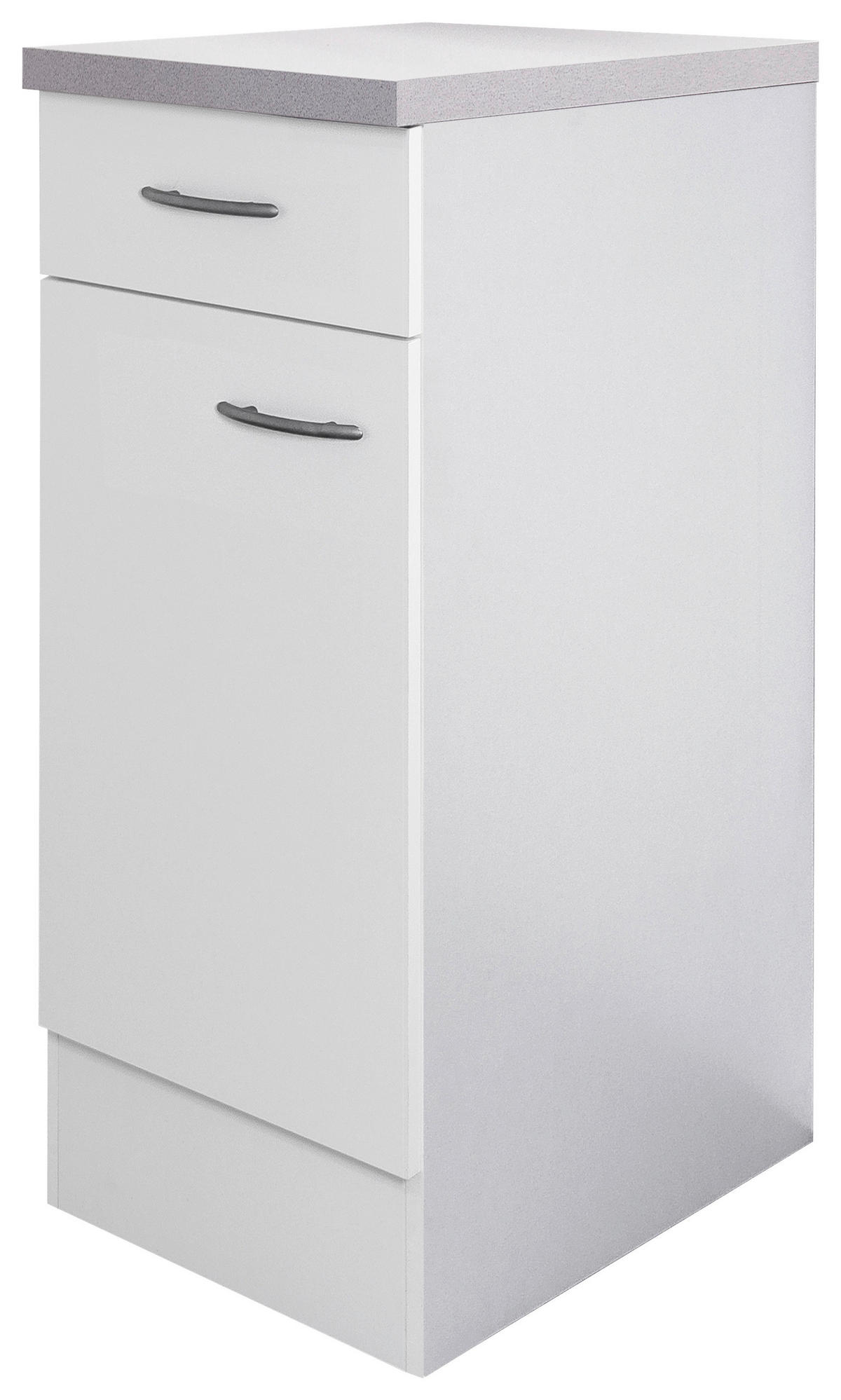Flex-Well Unterschrank Wito weiß B/H/T: ca. 30x85x60 cm Wito - weiß/Edelstahl (30,00/85,00/60,00cm) - Flex-Well