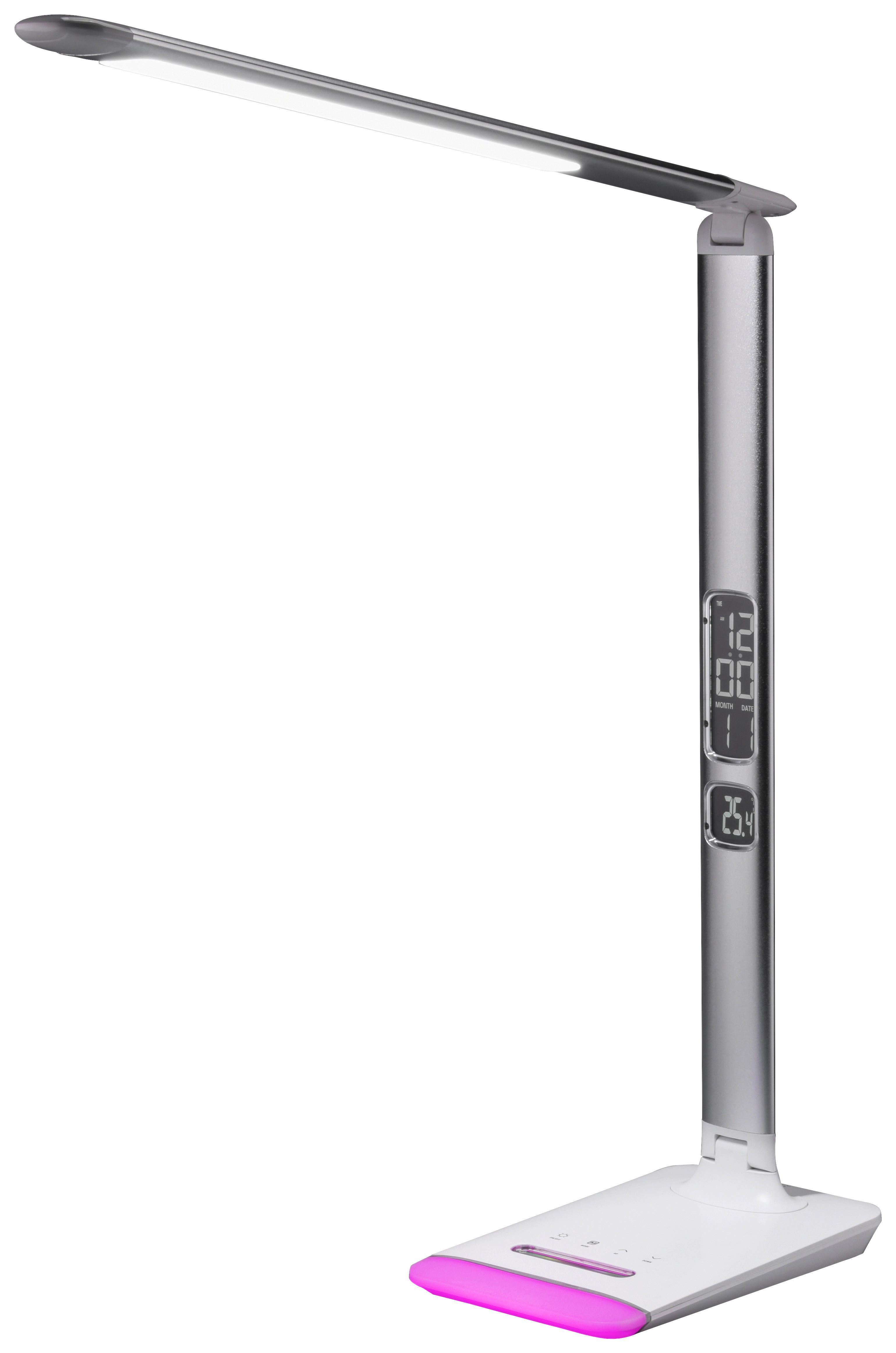 POCOline Schreibtischleuchte Apollo silber weiß Kunststoff H: ca. 52 cm Apollo - weiß/silber (52,00cm) - POCOline