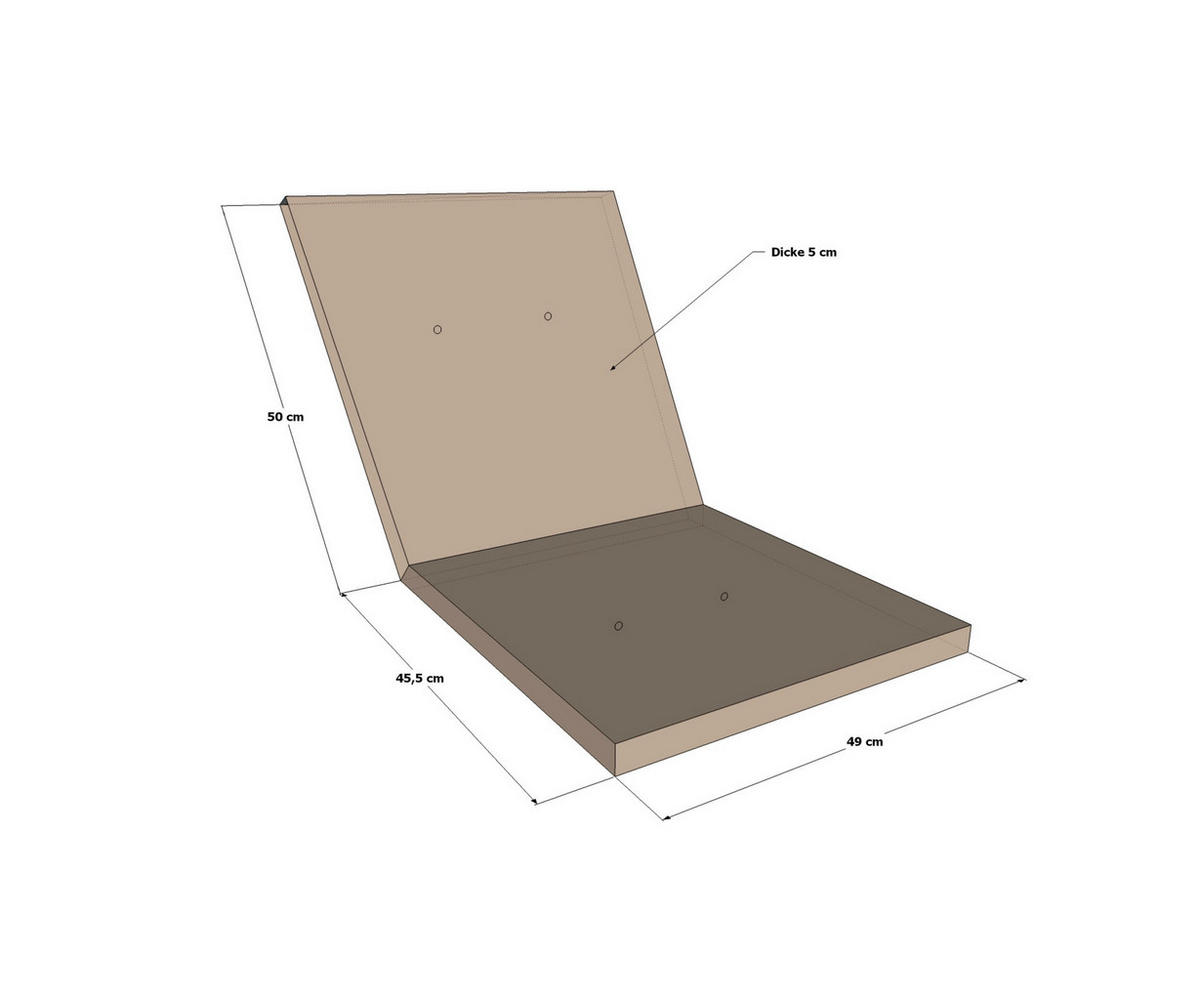 Grasekamp Auflage für Sessel Valencia taupe Polyester-Mischgewebe B/H/L: ca. 49x5x95 cm Valencia - taupe (95,00/49,00/5,00cm) - Grasekamp