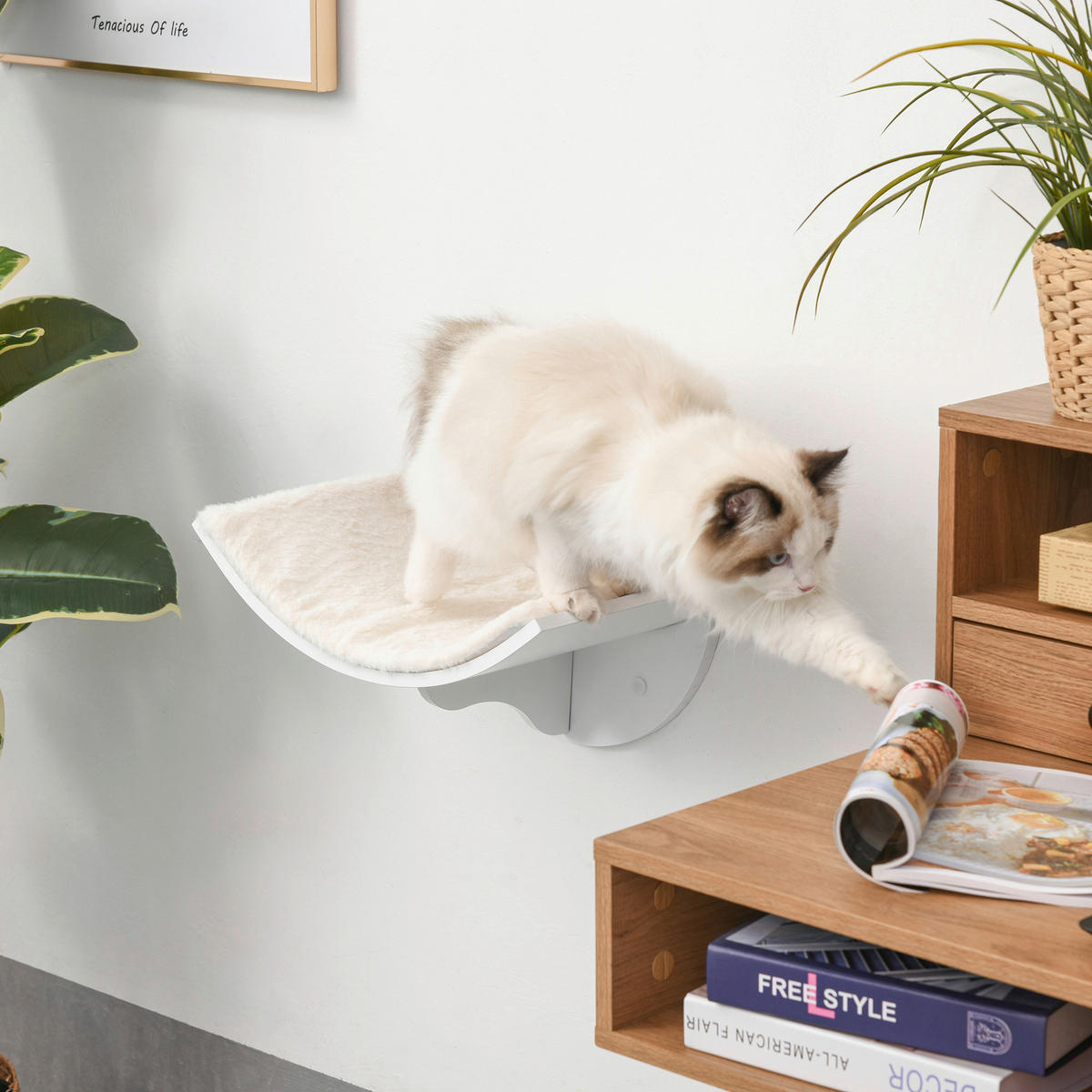 PawHut Wand-Katzenbett weiß MDF B/H/L: ca. 28x21x41 cm Wand-Katzenbett - weiß (41,00/28,00/21,00cm) - PawHut