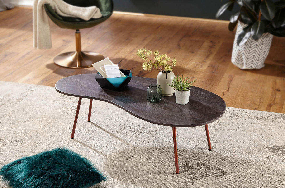 Couchtisch grau B/H/T: ca. 122x34x63 cm Couchtisch - grau (122,00/34,00/63,00cm) - Wohnling
