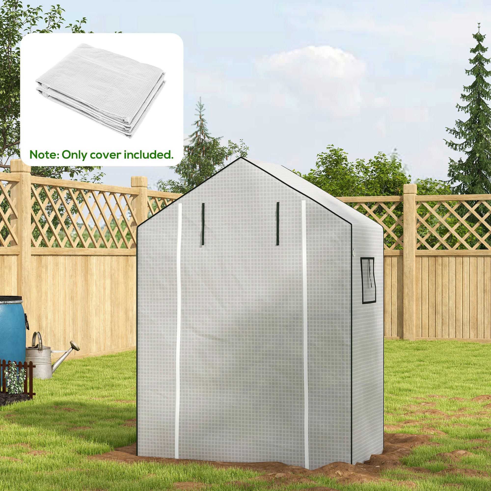 Outsunny Ersatzfolie weiß Kunststoff B/H/L: ca. 73x190x140 cm Ersatzfolie - weiß (140,00/73,00/190,00cm) - Outsunny