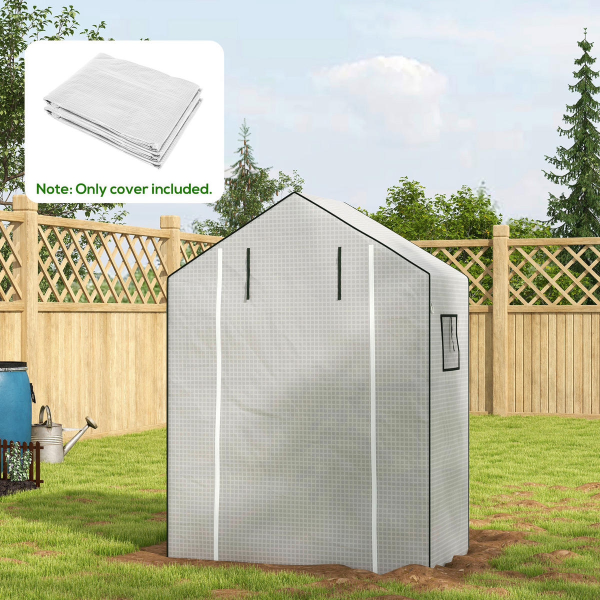 Outsunny Ersatzfolie weiß Kunststoff B/H/L: ca. 73x190x140 cm Ersatzfolie - weiß (140,00/73,00/190,00cm) - Outsunny