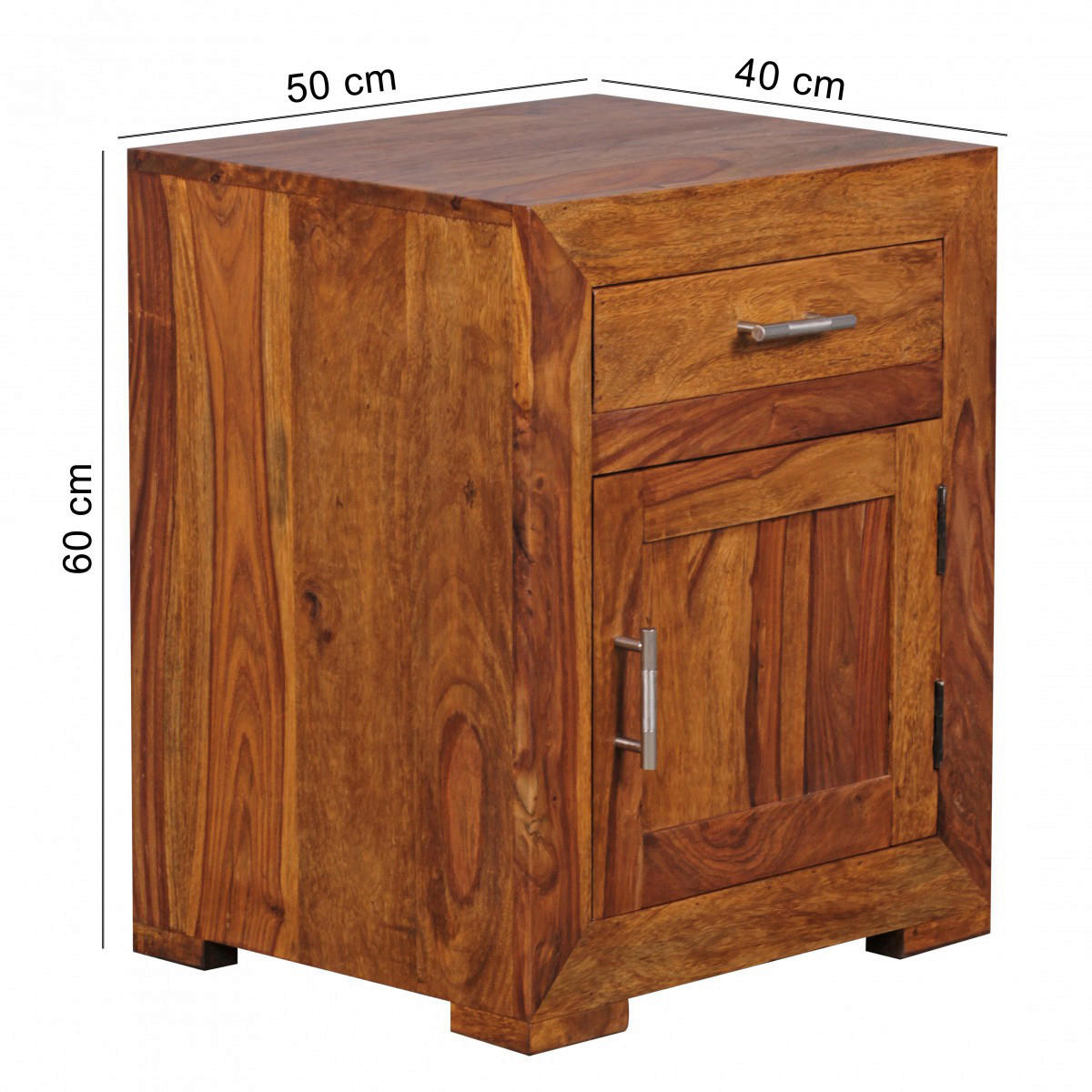 Nachtkonsole braun B/H/T: ca. 40x60x50 cm Nachttisch MUMBAI - braun (40,00/60,00/50,00cm) - Wohnling