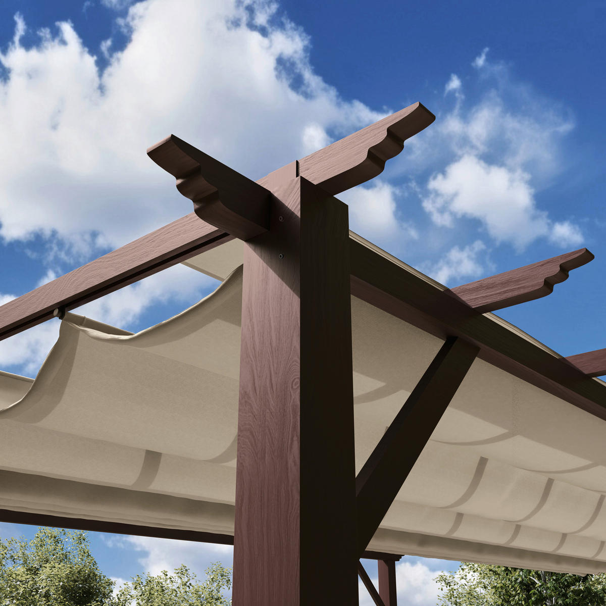 Paragon Outdoor Pavillon Florenz dunkelbraun Metall B/H/L: ca. 505x236x350 cm Florenz - dunkelbraun (350,00/505,00/236,00cm) - Paragon Outdoor