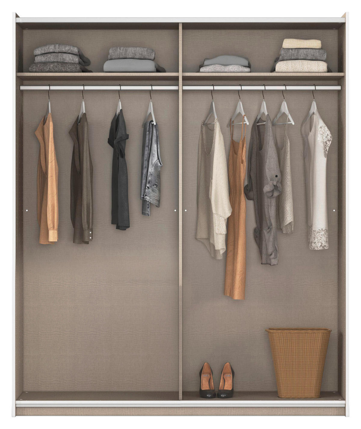 Kleiderschrank Oslo Alpinweiß grau B/H/T: ca. 175x210x59 cm Oslo - Alpinweiß/grau (175,00/210,00/59,00cm)