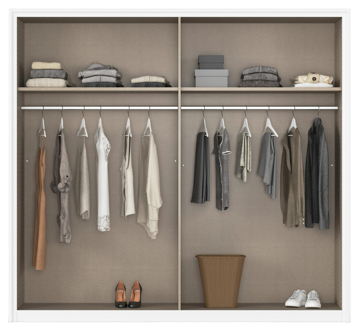 Kleiderschrank Oslo Alpinweiß grau B/H/T: ca. 175x210x59 cm Oslo - Alpinweiß/grau (175,00/210,00/59,00cm)