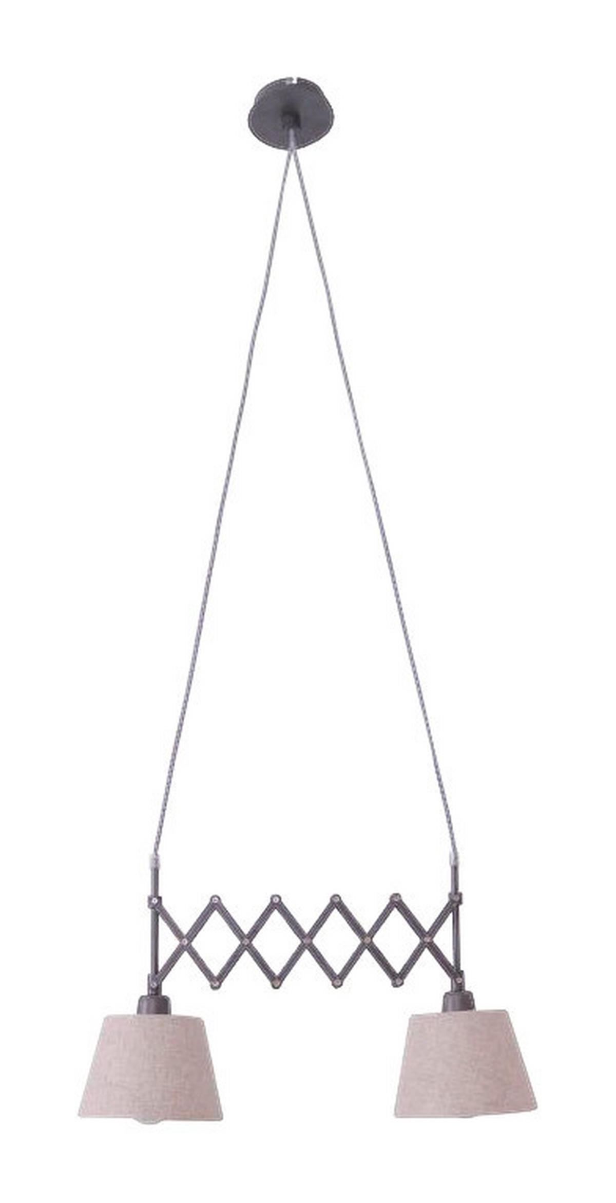 Näve Leuchten Scherenpendelleuchte NV6131927 braun natur Kunststoff Metall H/D: ca. 135x70 cm E27 2 Brennstellen Adrienne - braun/natur (70,00/135,00cm) - Näve Leuchten