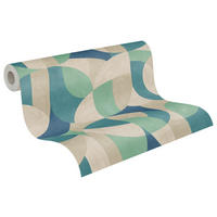A.S.Creation Vliestapete beige blau B/H/D: ca. 53x1005x8,6 cm Vliestapete - beige/blau (8,60/1005,00cm) - A.S.Creation